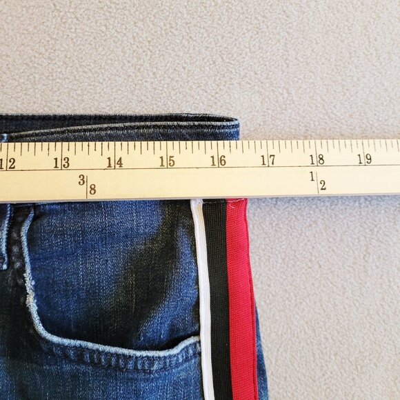 Sanctuary Jeans Size 32/14 Blue Modern Straight Crop High Rise Tuxedo Stripe - Picture 8 of 13